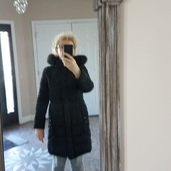 Calvin Klein Long Puffer Coat Jacket with  Hood - Picture 1 of 5